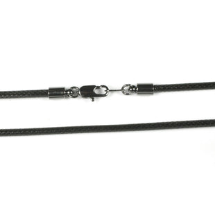 Smooth Cotton Cord with  Black Finish Clasp - 3mm