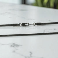 Smooth Cotton Cord with  Black Finish Clasp - 3mm