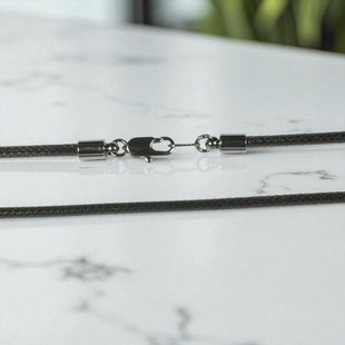 Smooth Cotton Cord with  Black Finish Clasp - 3mm