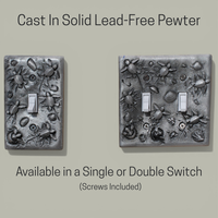 Sea Turtle Hatchlings Single Switch Plate –  Pewter