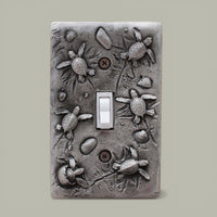 Sea Turtle Hatchlings Single Switch Plate –  Pewter