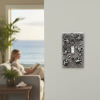Sea Turtle Hatchlings Single Switch Plate –  Pewter