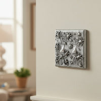 Sea Turtle Hatchlings Double Switch Plate –  Pewter
