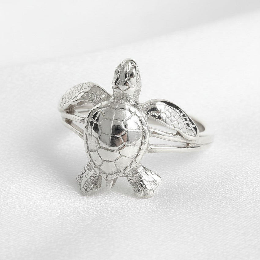 Sea Turtle Hatchling Ring - Sea Life Collection - Sterling Silver Success