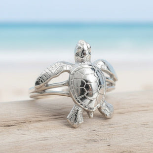 Sea Turtle Hatchling Ring - Sea Life Collection - Sterling Silver Success