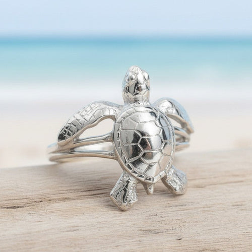 Sea Turtle Hatchling Ring - Sea Life Collection - Sterling Silver Success