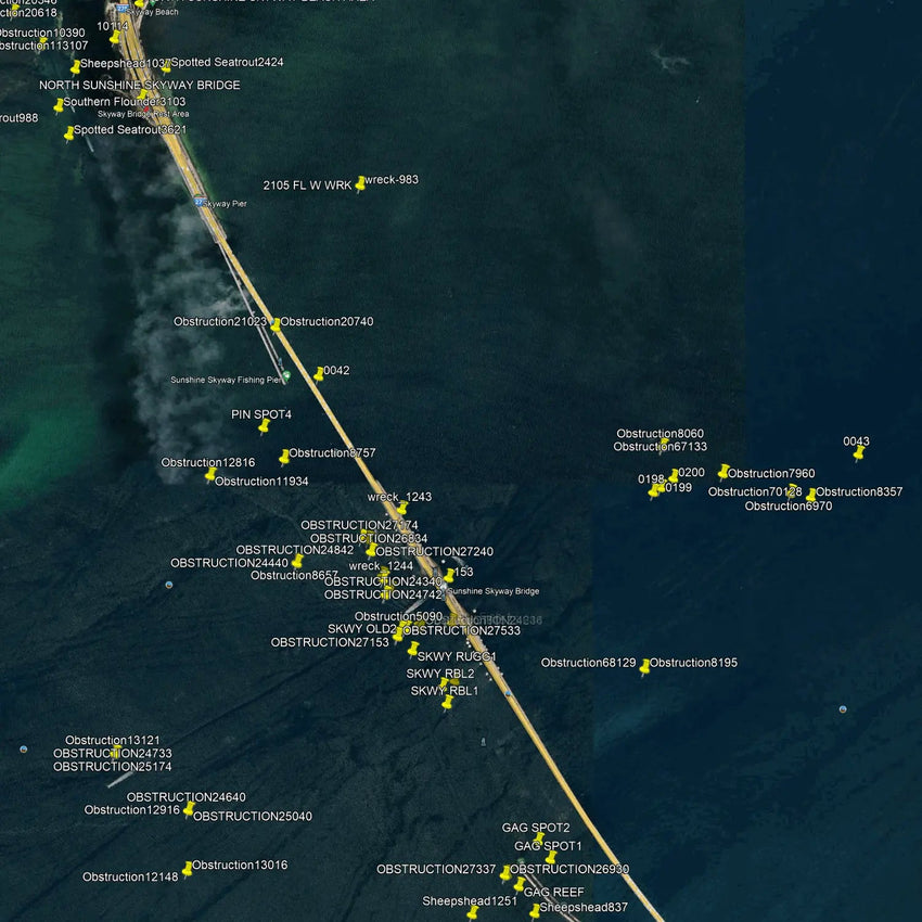 Tampa Bay Fishing spots - Numbers