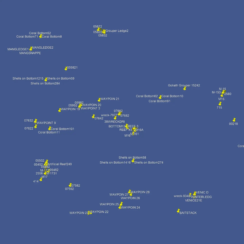 Venice Fishing Spots - Nearshore Numbers