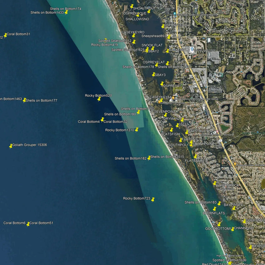Venice Fishing Spots - Nearshore Numbers