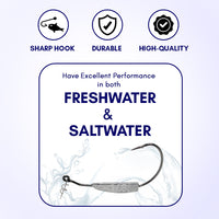 Reaction Tackle Lead Weighted Swimbait Hooks (10-PACK)