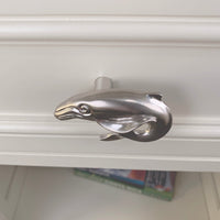 Whale Drawer Pull/Knob – Home Decor – Pewter with Nickel or Brass Finish