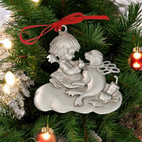 Sea Lion Christmas Tree Ornament – Ocean Angel Collection - Eco-Friendly Pewter