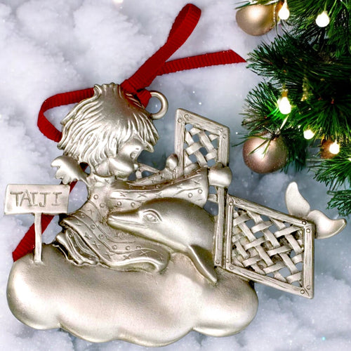 Dolphin Christmas Tree Ornament – Ocean Angel Collection – Eco-Friendly Pewter