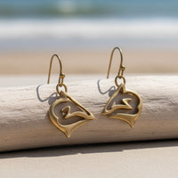 Shark Drop Earrings - "Frenzy" - Bronze