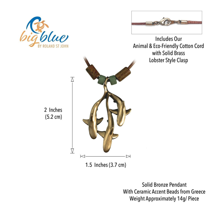 Grey Reef Sharks Trio Necklace – Shoreline Collection – Bronze