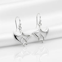 Manta Ray Drop Earrings – "Big Ray" – Sterling Silver