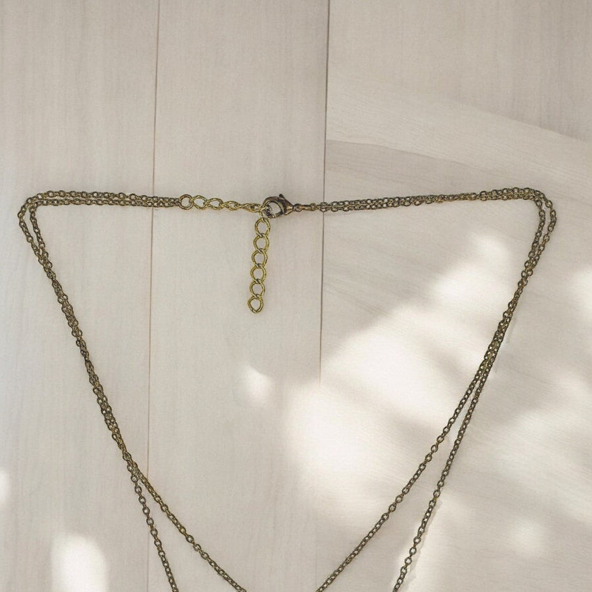 Sea Turtles Pendants on Layered Chains Necklace – Ocean Breeze Collection - Bronze