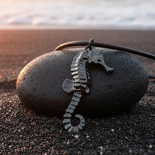 Seahorse Pendant – Sea Life Collection – Jet Black Finish