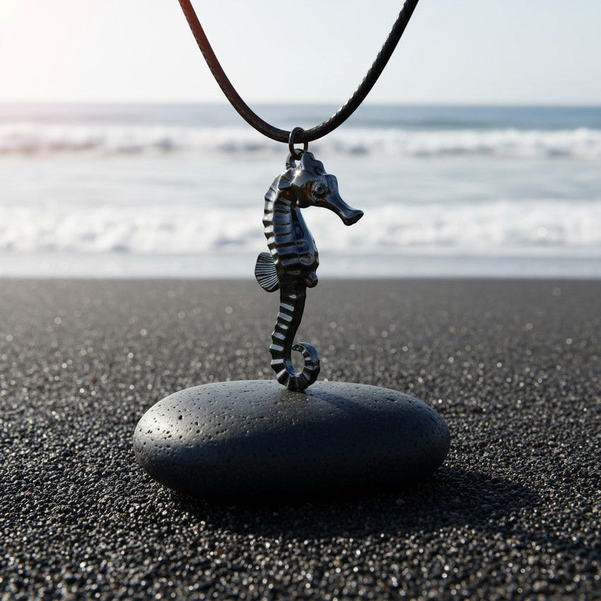 Seahorse Pendant – Sea Life Collection – Jet Black Finish
