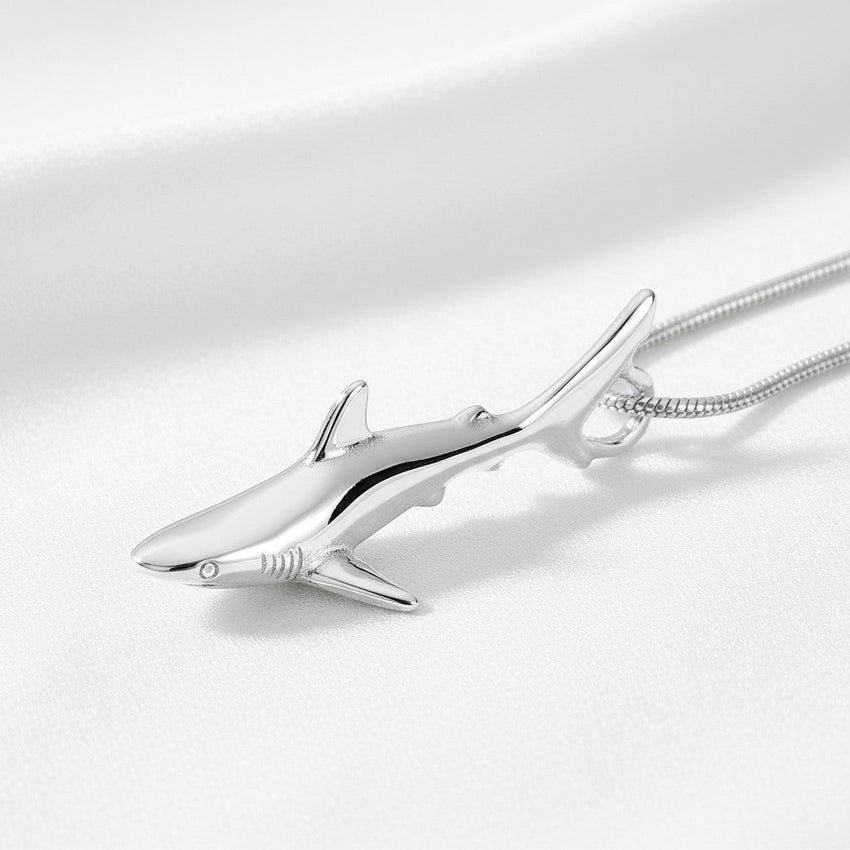 Grey Reef Shark Pendant – Realistic Sealife Collection - Sterling Silver