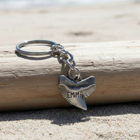 Emma” Tiger Shark Tooth Keychain - Sea Life Collection - Pewter