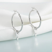 Line Arrow Hoop Earrings – Cave Diving Collection - Sterling Silver