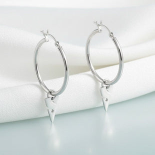 Line Arrow Hoop Earrings – Cave Diving Collection - Sterling Silver