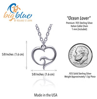 Ocean Wave Mini Necklace Sterling Silver — Ocean Wave Heart Collection - Sterling Silver