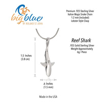 Grey Reef Shark Pendant – Realistic Sealife Collection - Sterling Silver