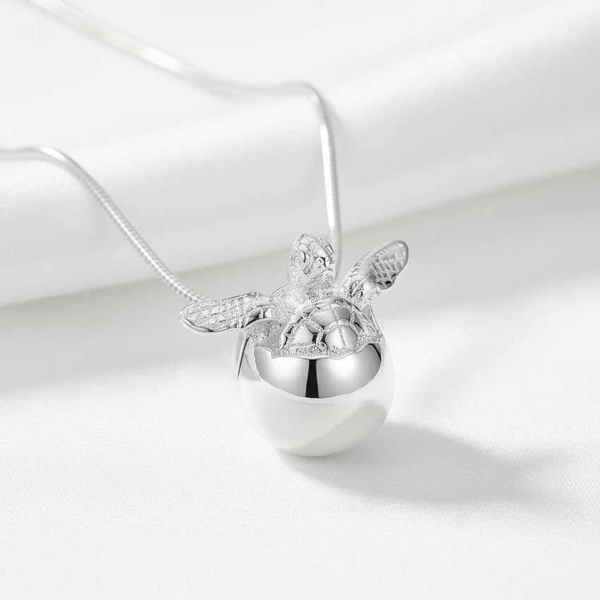 Baby Sea Turtle Hatchling Necklace – "Hope" - Sterling Silver