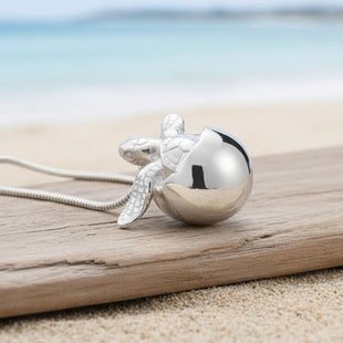 Baby Sea Turtle Hatchling Necklace – "Hope" - Sterling Silver