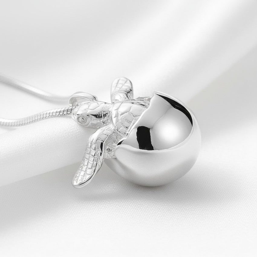 Baby Sea Turtle Hatchling Necklace – "Hope" - Sterling Silver