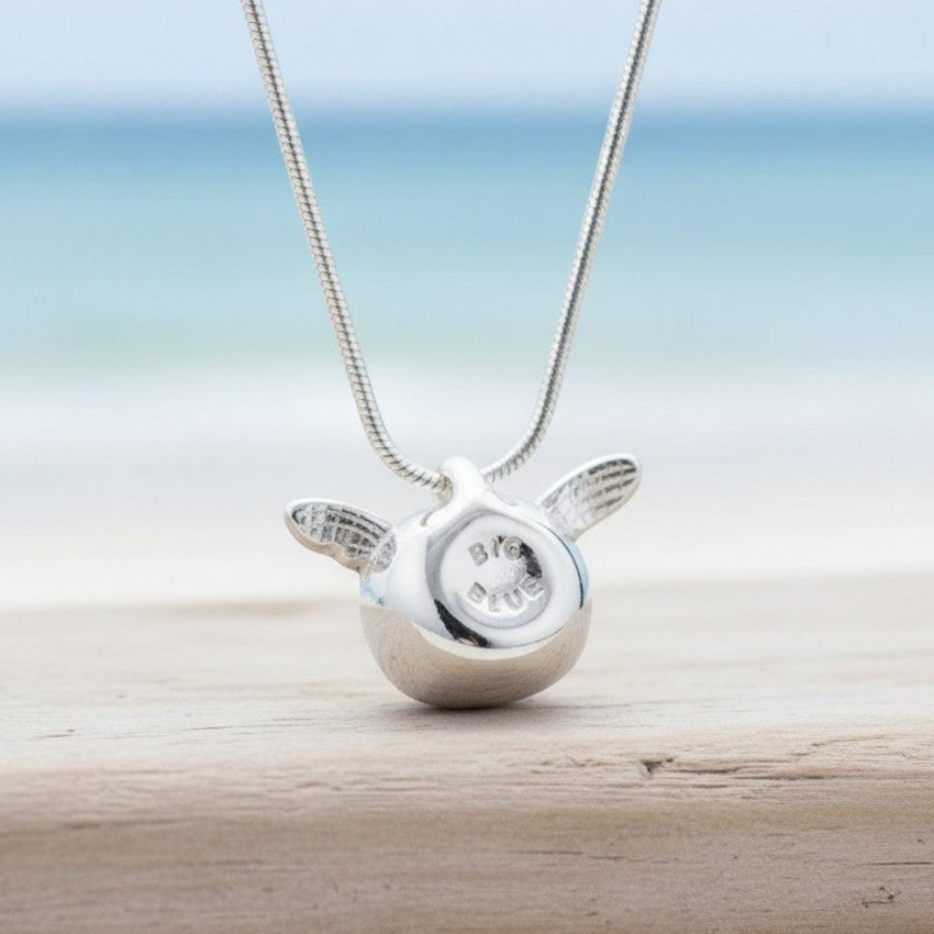 Baby Sea Turtle Hatchling Necklace – "Hope" - Sterling Silver