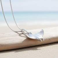 Realistic Manta Ray Necklace – Sea Life Collection – Sterling Silver