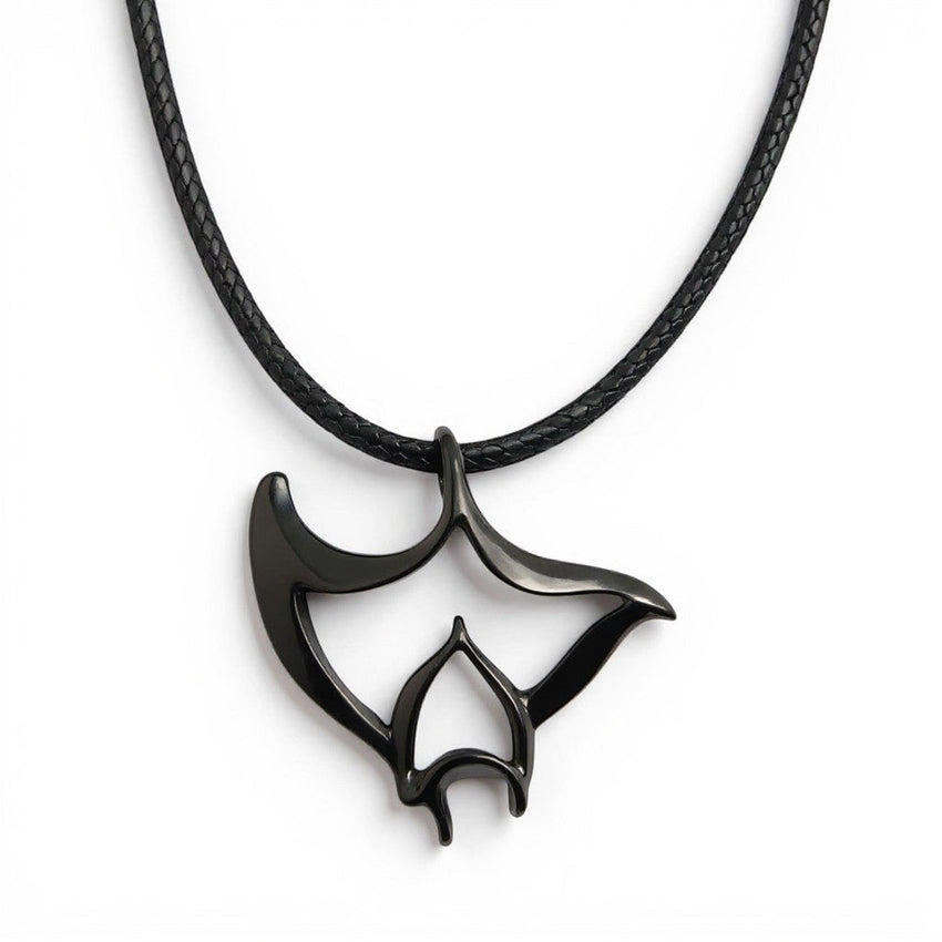 Manta Ray Pendant Necklace – "Big Ray" - Jet Black Finish