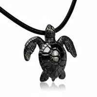 Sea Turtle Pendant – Sea Life Collection – Jet Black Finish