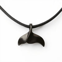 Whale Tail Fluke Necklace – Sealife Collection - Jet Black Finish