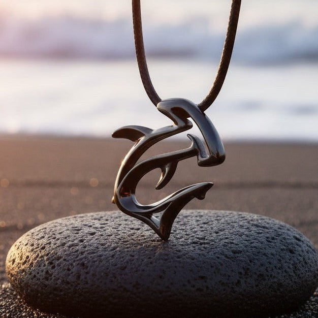 Hammerhead Shark Pendant Necklace – "The Hammer" - Jet Black Finish