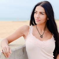 Dolphin Pendant Necklace – "Flipper" - Jet Black Finish on Black Cord