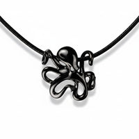 Octopus Pendant Necklace – "Leggs" - Jet Black Finish