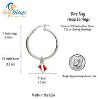 Dive Flag Hoop Earrings – Diver´s Collection – Sterling Silver