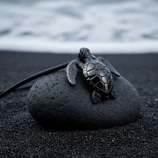Sea Turtle Pendant – Sea Life Collection – Jet Black Finish