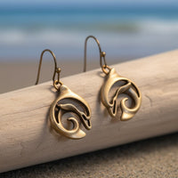 Dolphin Drop Earrings – "Flipper" - Bronze