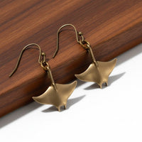 Manta Ray Drop Earrings – Sealife Collection - Bronze