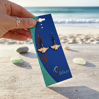 Manta Ray Drop Earrings – Sealife Collection - Bronze