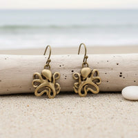 Octopus Drop Earrings - "Leggs" - Bronze
