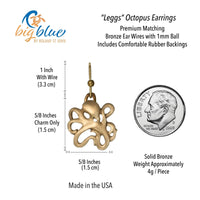 Octopus Drop Earrings - "Leggs" - Bronze