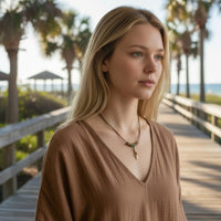 Medium Reef Shark Necklace - Shoreline Collection - Bronze on Cord