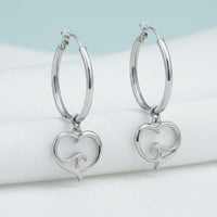 Ocean Wave Heart Hoop Earrings – Ocean Wave Heart Collection - Sterling Silver