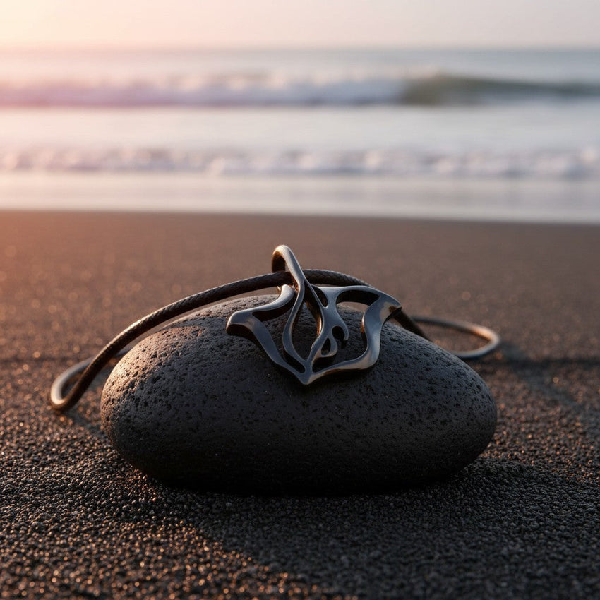 Stingray Pendant Necklace – "Ray" - Jet Black Finish